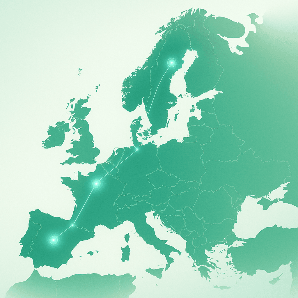 Cobertura europeia — Barrinho Transportes